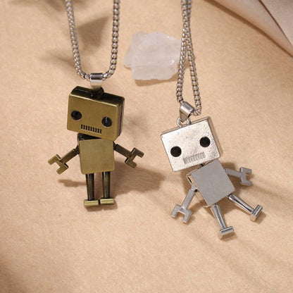 Hip-hop Robot Titanium Steel Three-dimensional Pendant Necklace 1 Piece