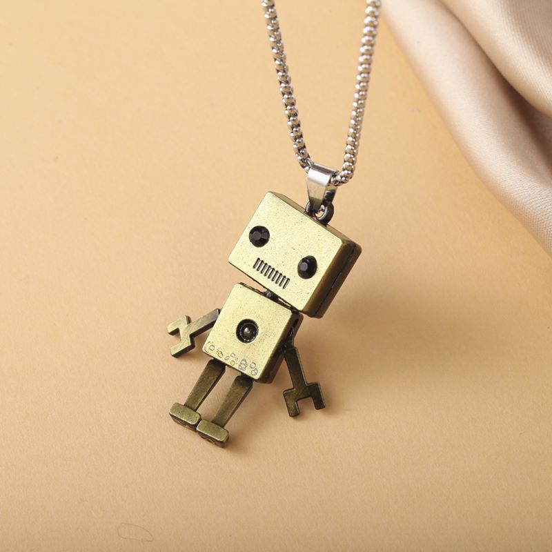 Hip-hop Robot Titanium Steel Three-dimensional Pendant Necklace 1 Piece