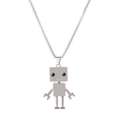 Hip-hop Robot Titanium Steel Three-dimensional Pendant Necklace 1 Piece