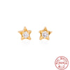 Retro Star Moon Snake S925 Sterling Silver Inlay Zircon Ear Studs 1 Pair