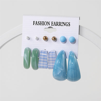 Ins Style Round Heart Shape Flower Arylic Women's Earrings