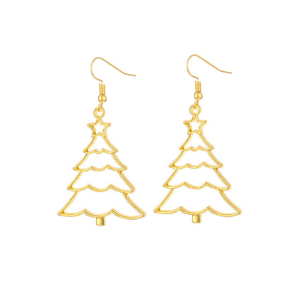 1 Pair Fashion Christmas Tree Santa Claus Bell Plating Alloy Earrings