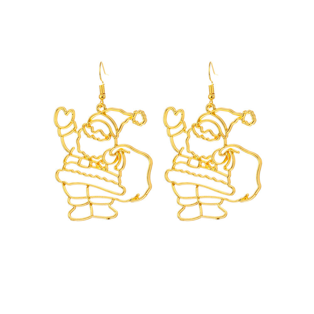 1 Pair Fashion Christmas Tree Santa Claus Bell Plating Alloy Earrings