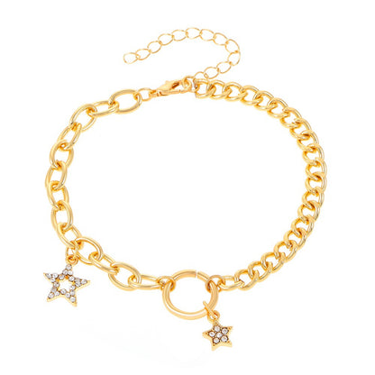 Fashion Star Heart Shape Butterfly Copper Inlay Artificial Rhinestones Women's Bracelets Necklace