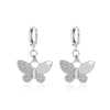 Fashion Butterfly Copper Inlay Zircon Drop Earrings 1 Pair