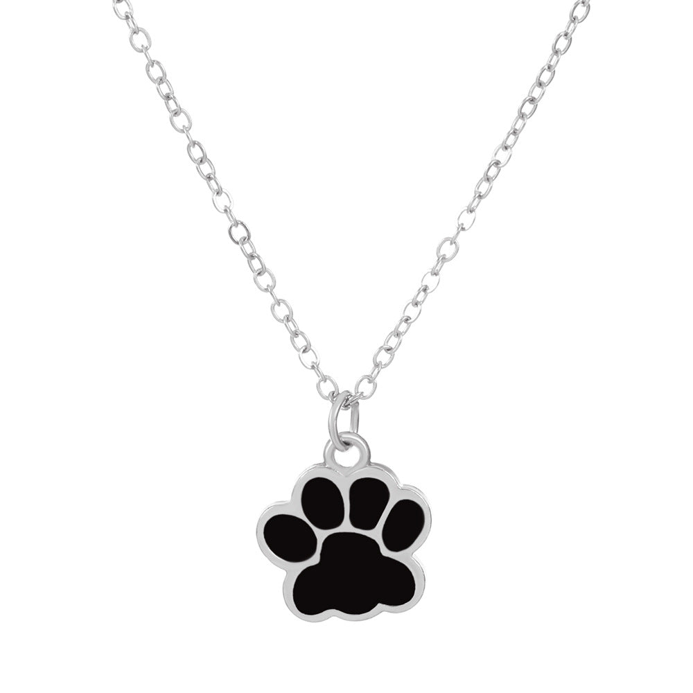 Simple Style Dog's Paw Alloy Enamel Women's Necklace