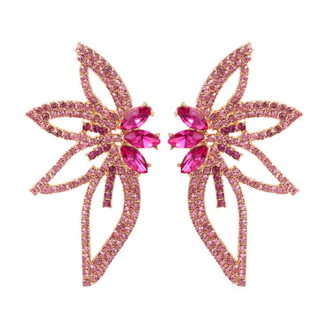 1 Pair Elegant Glam Shiny Flower Inlay Alloy Artificial Diamond Ear Studs