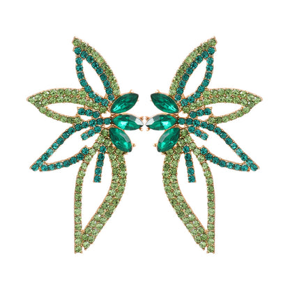 1 Pair Elegant Glam Shiny Flower Inlay Alloy Artificial Diamond Ear Studs