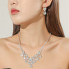 Fashion Woven Rhinestone Clavicle Bridal Jewelry Necklace And Earrings Set