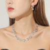 Fashion Woven Rhinestone Clavicle Bridal Jewelry Necklace And Earrings Set