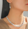 Fashion Woven Rhinestone Clavicle Bridal Jewelry Necklace And Earrings Set