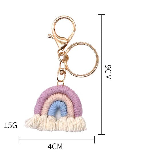 Fashion Rainbow Metal Tassel Bag Pendant Keychain