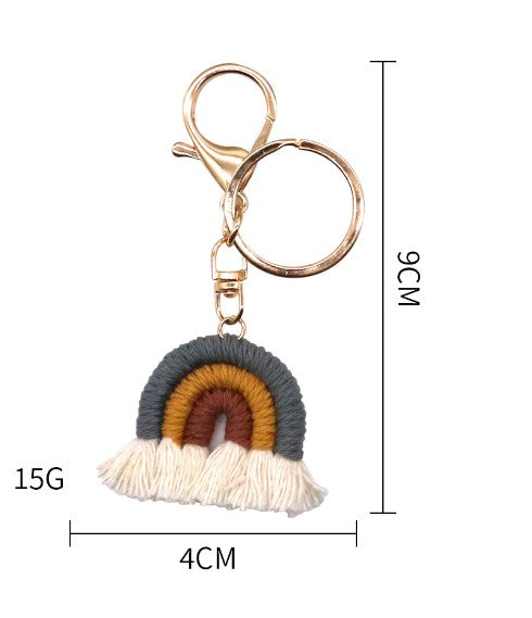 Fashion Rainbow Metal Tassel Bag Pendant Keychain