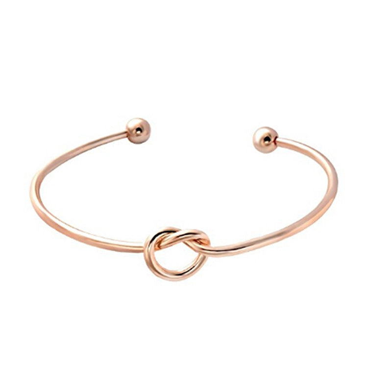 Fashion Heart Shape Bow Knot Metal Women's Bangle 1 Piece