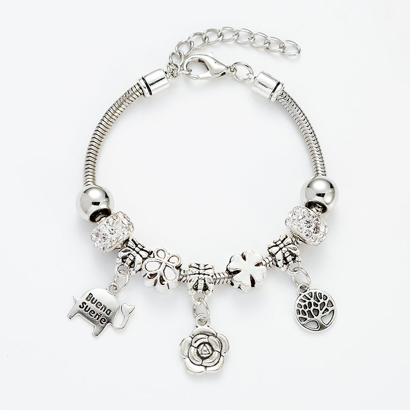 Fashion Tree Petal Elephant Titanium Steel Plating Bracelets