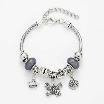 Cute Butterfly Glass Iron Plating Women's Bracelets