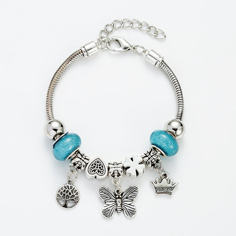 Cute Butterfly Glass Iron Plating Women's Bracelets