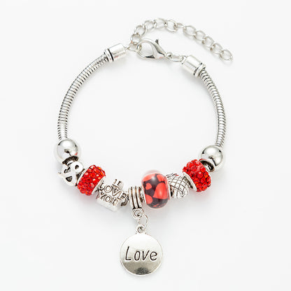 Sweet Love Glass Titanium Steel Plating Bracelets