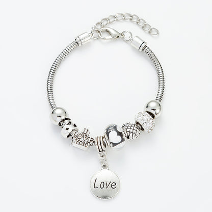 Sweet Love Glass Titanium Steel Plating Bracelets