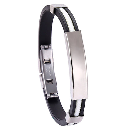 Fashion Solid Color Titanium Steel Polishing Bangle 1 Piece