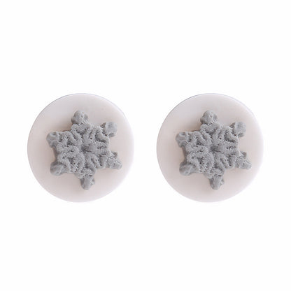 Fashion Santa Claus Snowman Snowflake Soft Clay Women's Ear Studs 1 Pair