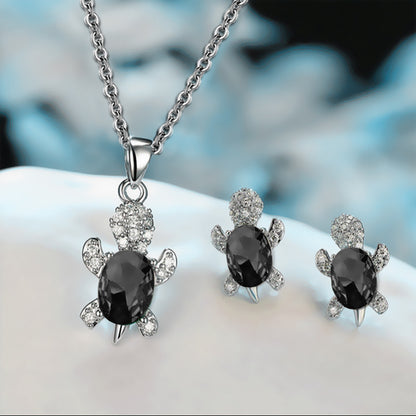 Luxurious Tortoise Alloy Plating Artificial Diamond Women's Earrings Necklace