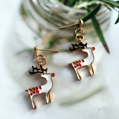 Fashion Christmas Tree Wreath Deer Alloy Plating Women's Drop Earrings Ear Clips 1 Pair