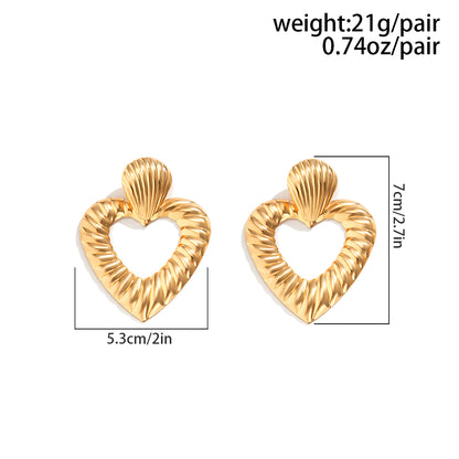 Fashion Heart Shape Flower Iron Plating Inlay Rhinestones Women's Drop Earrings 1 Pair