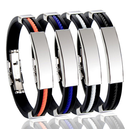 Fashion Solid Color Titanium Steel Polishing Bangle 1 Piece