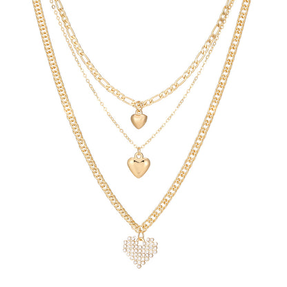 Fashion Star Heart Shape Lightning Alloy Plating Inlay Rhinestones Women's Layered Necklaces 1 Piece