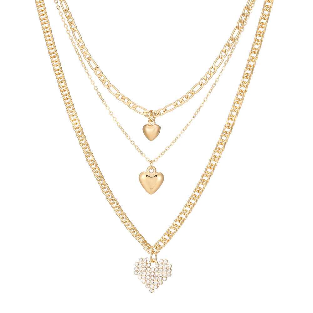 Fashion Star Heart Shape Lightning Alloy Plating Inlay Rhinestones Women's Layered Necklaces 1 Piece