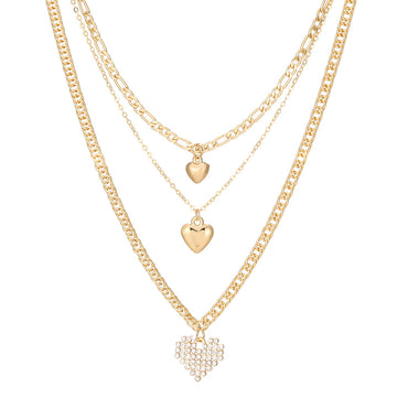 Fashion Star Heart Shape Lightning Alloy Plating Inlay Rhinestones Women's Layered Necklaces 1 Piece