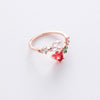 Fashion Heart Shape Copper Plating Inlay Zircon Rings 1 Piece