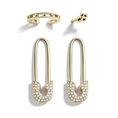 Fashion Paper Clip Alloy Plating Rhinestones Women's Earrings 1 Pair