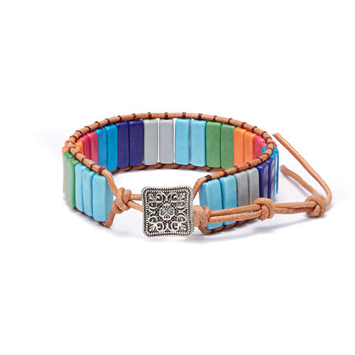Ethnic Style Color Block Tree Natural Stone Agate Bracelets