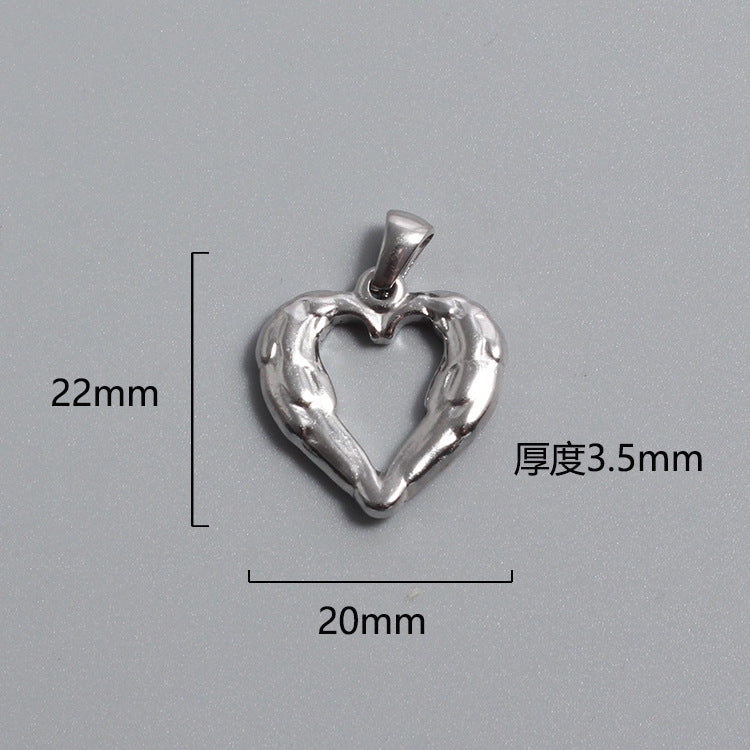 1 Piece Titanium Steel Portrait Cross Heart Shape Polished Pendant