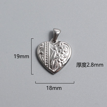 1 Piece Titanium Steel Portrait Cross Heart Shape Polished Pendant