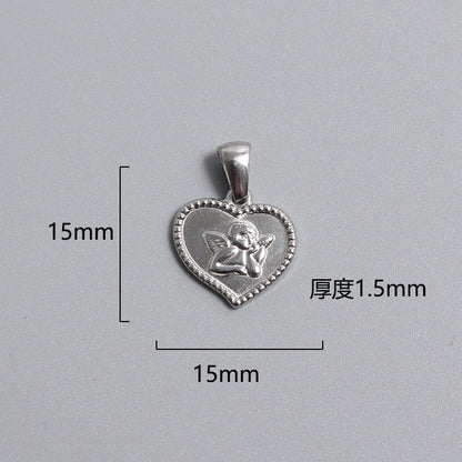 1 Piece Titanium Steel Portrait Cross Heart Shape Polished Pendant