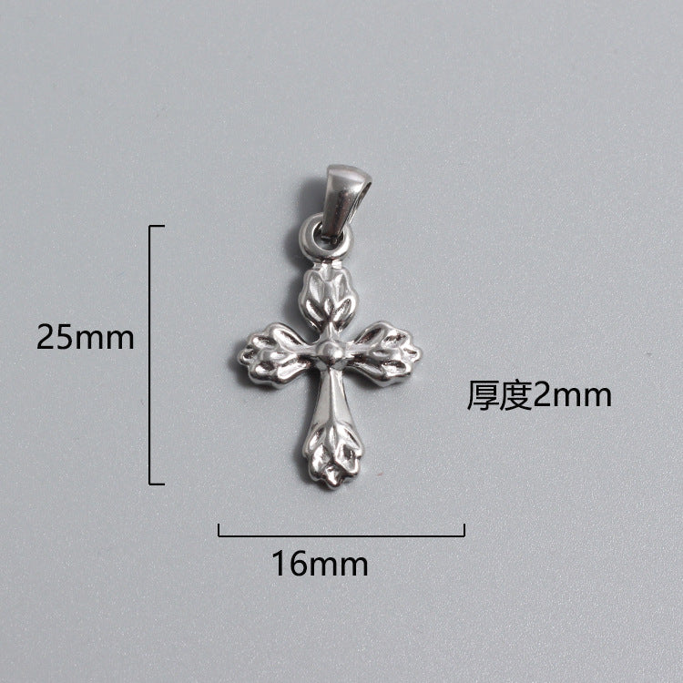 1 Piece Titanium Steel Portrait Cross Heart Shape Polished Pendant