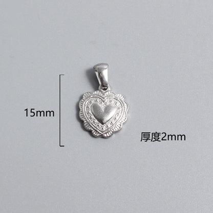 1 Piece Titanium Steel Portrait Cross Heart Shape Polished Pendant