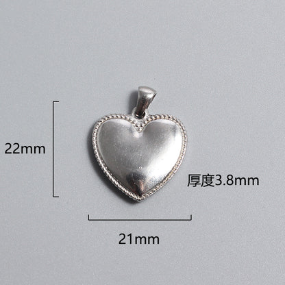 1 Piece Titanium Steel Portrait Cross Heart Shape Polished Pendant