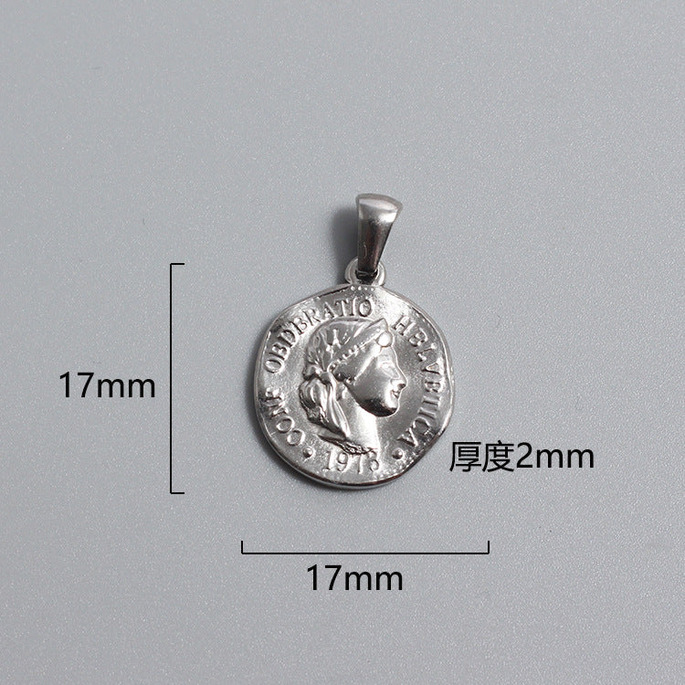 1 Piece Titanium Steel Portrait Cross Heart Shape Polished Pendant