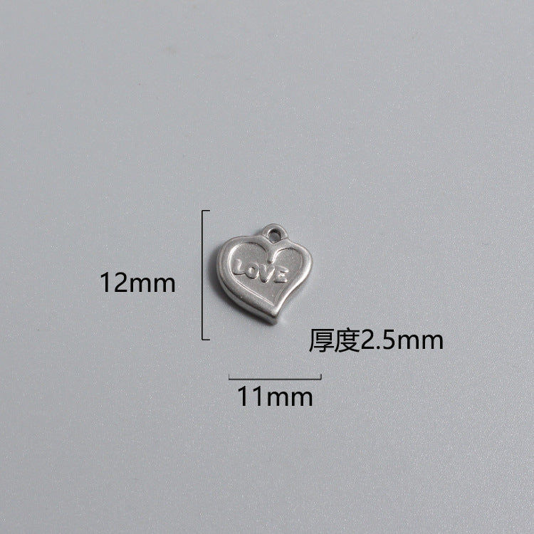 1 Piece Titanium Steel Portrait Cross Heart Shape Polished Pendant