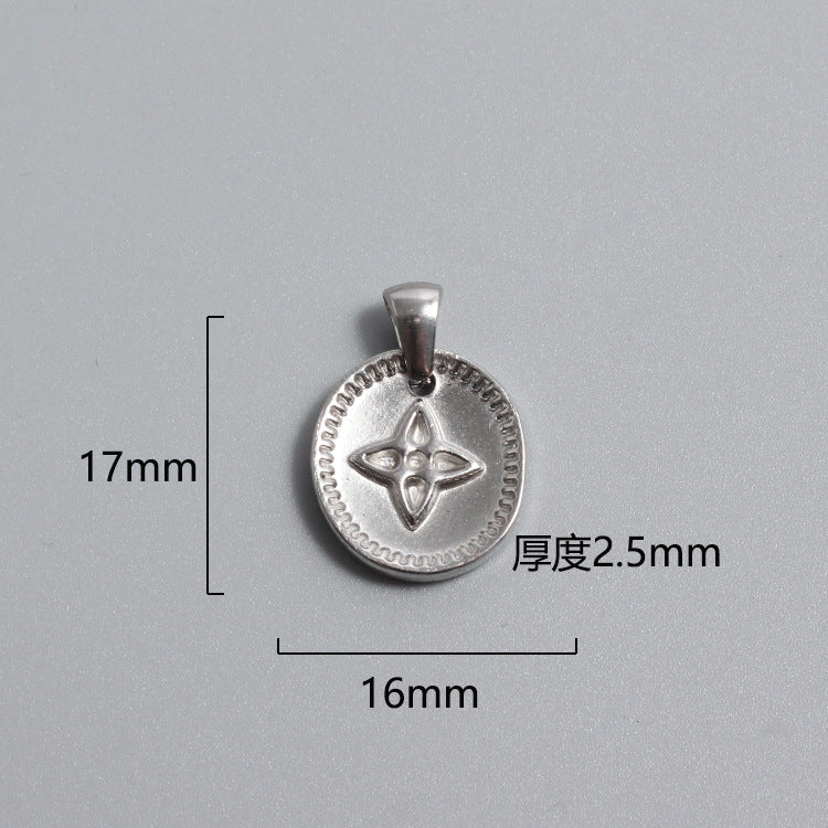 1 Piece Titanium Steel Portrait Cross Heart Shape Polished Pendant