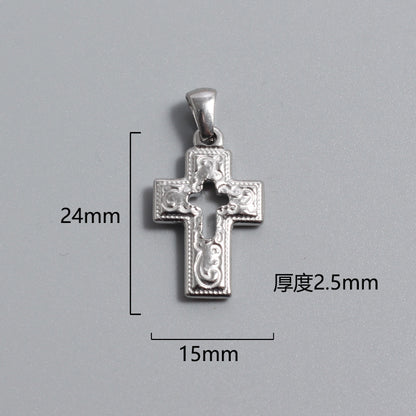 1 Piece Titanium Steel Portrait Cross Heart Shape Polished Pendant