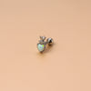 Vintage Style Heart Shape Crown Stainless Steel Copper Gold Plated Artificial Gemstones Ear Studs 1 Piece