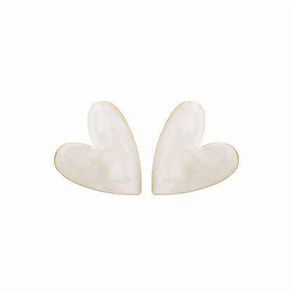 Sweet Heart Shape Alloy Enamel Women's Earrings 1 Pair