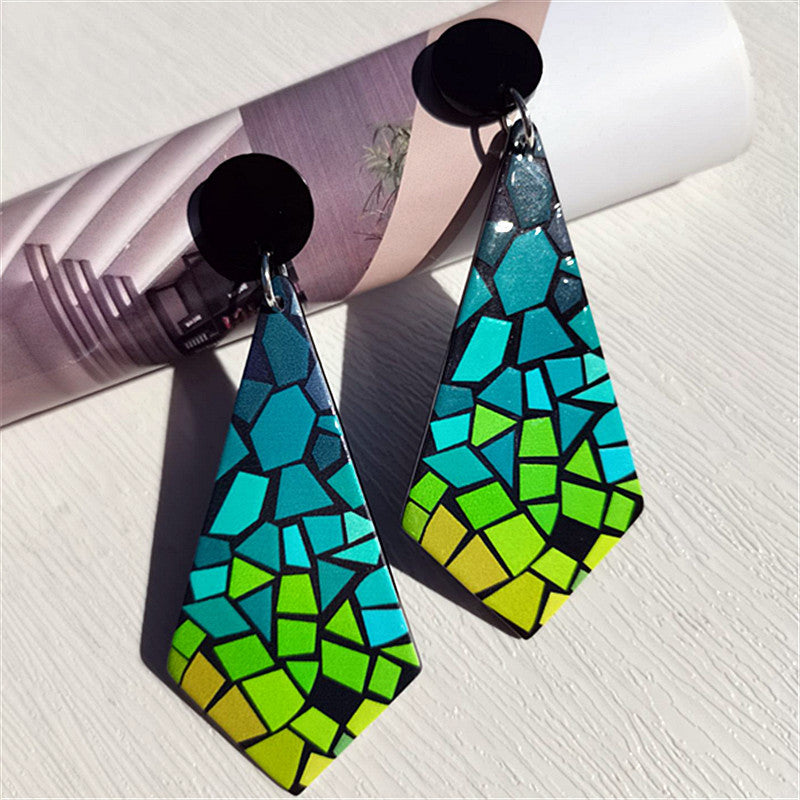 1 Pair Fashion Color Block Arylic Drop Earrings