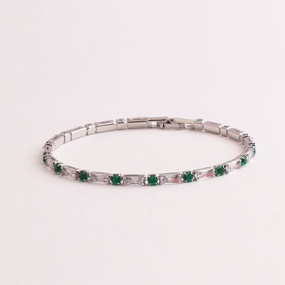 Fashion Solid Color Copper Plating Inlay Zircon Bracelets 1 Piece