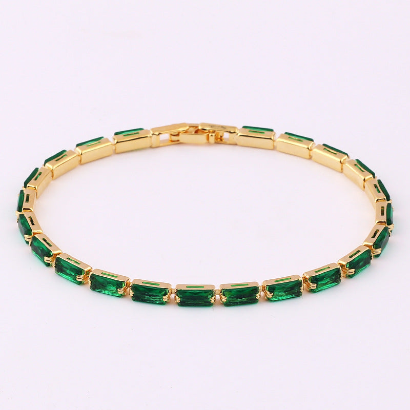 Fashion Solid Color Copper Plating Inlay Zircon Bracelets 1 Piece